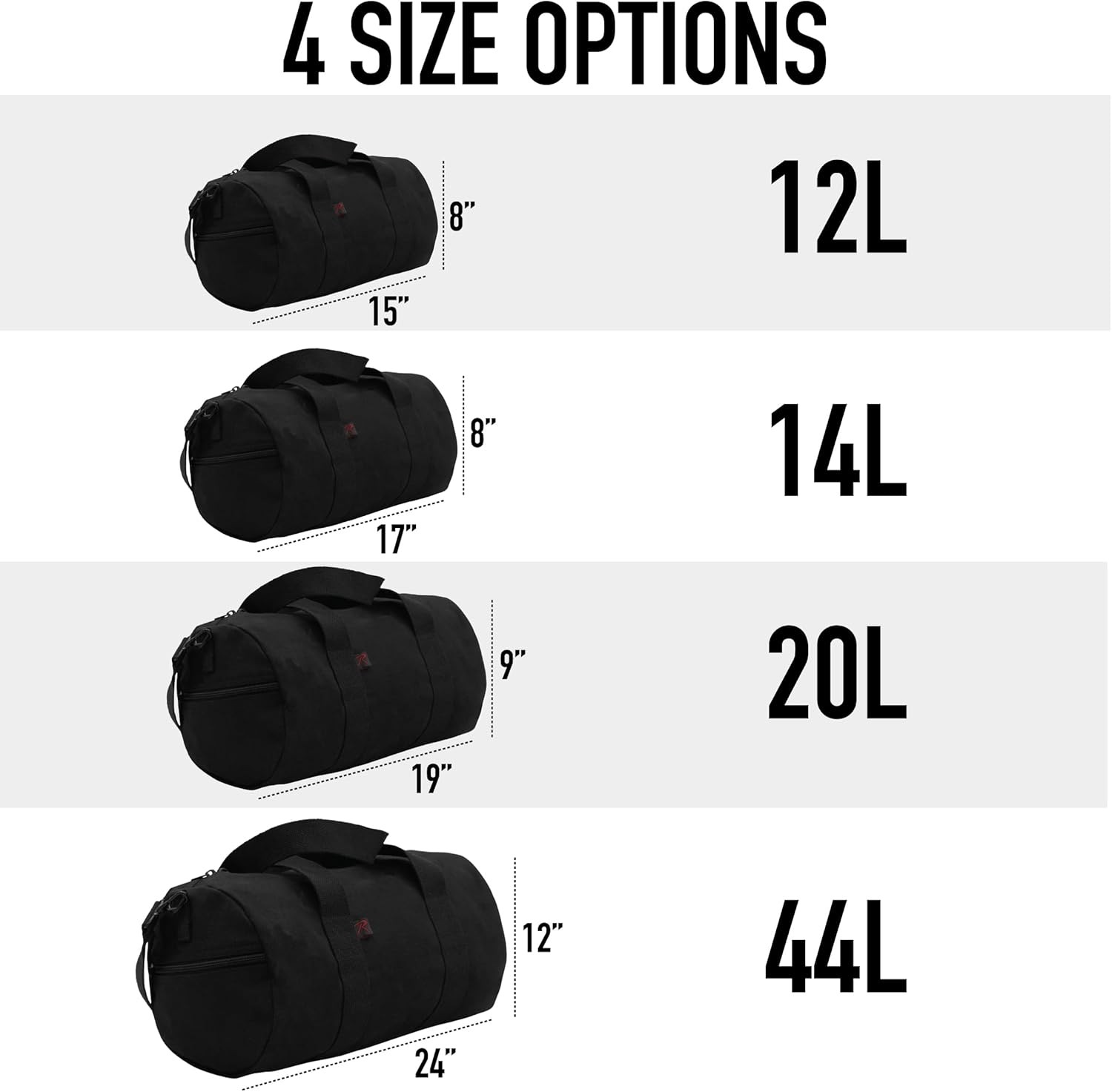 24″ Heavy-Duty Canvas Shoulder Duffle Bag – Rugged Travel Gym Gear Equipment Bag