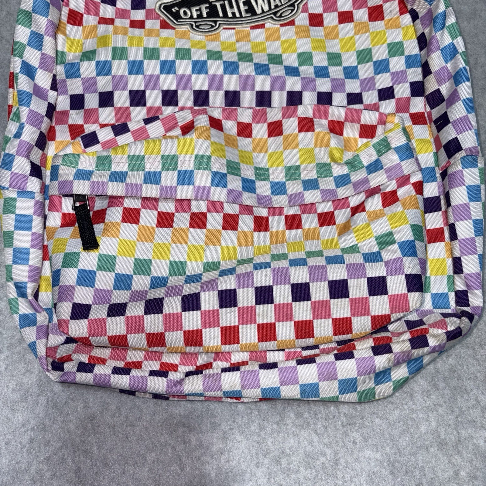 VANS off The Wall Rainbow Checkerboard Backpack Casual School Outdoors See Photo