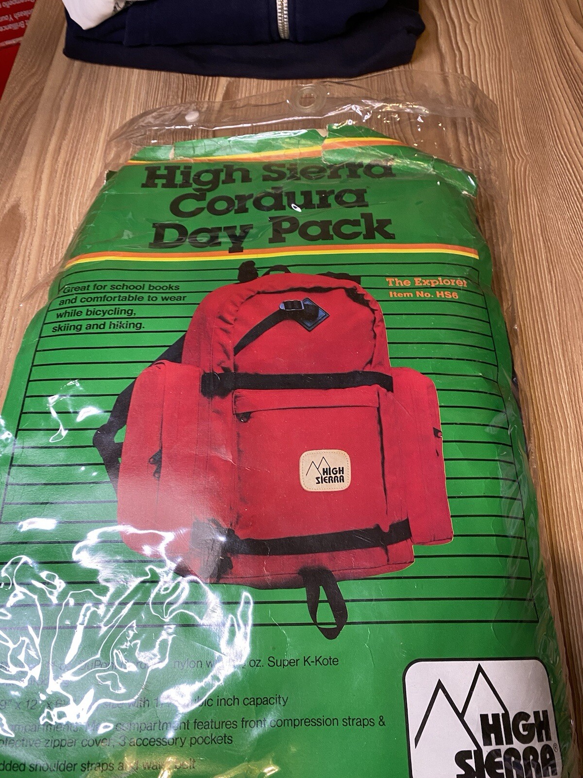 Vintage New Open Stock High Sierra Blue Cordura Daypack / Backpack Explorer HS6