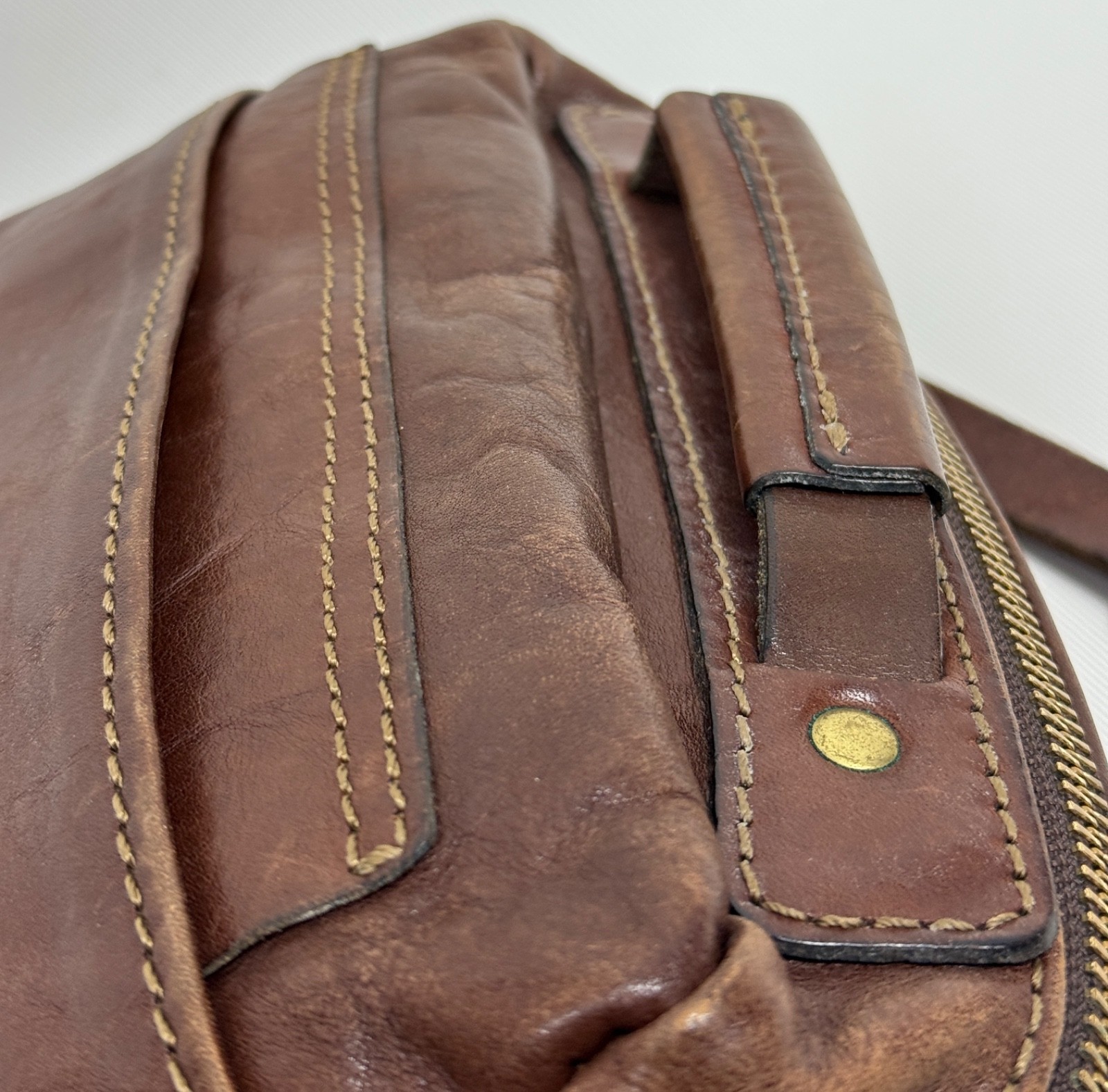 Herz Bag Leather Handmade 2way Multifunctional Shoulder Brown Unisex