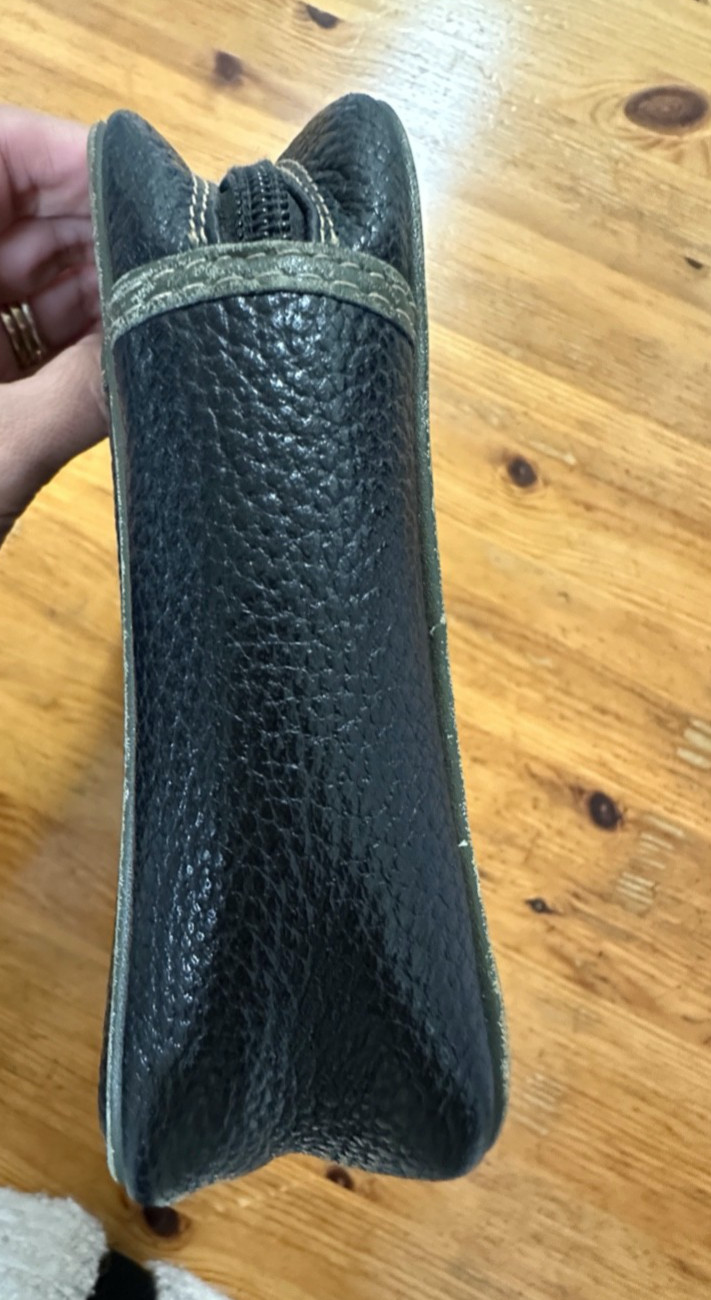 A.Testoni Dinamico Black Clutch Bag Leather Bag Travel Made Italy