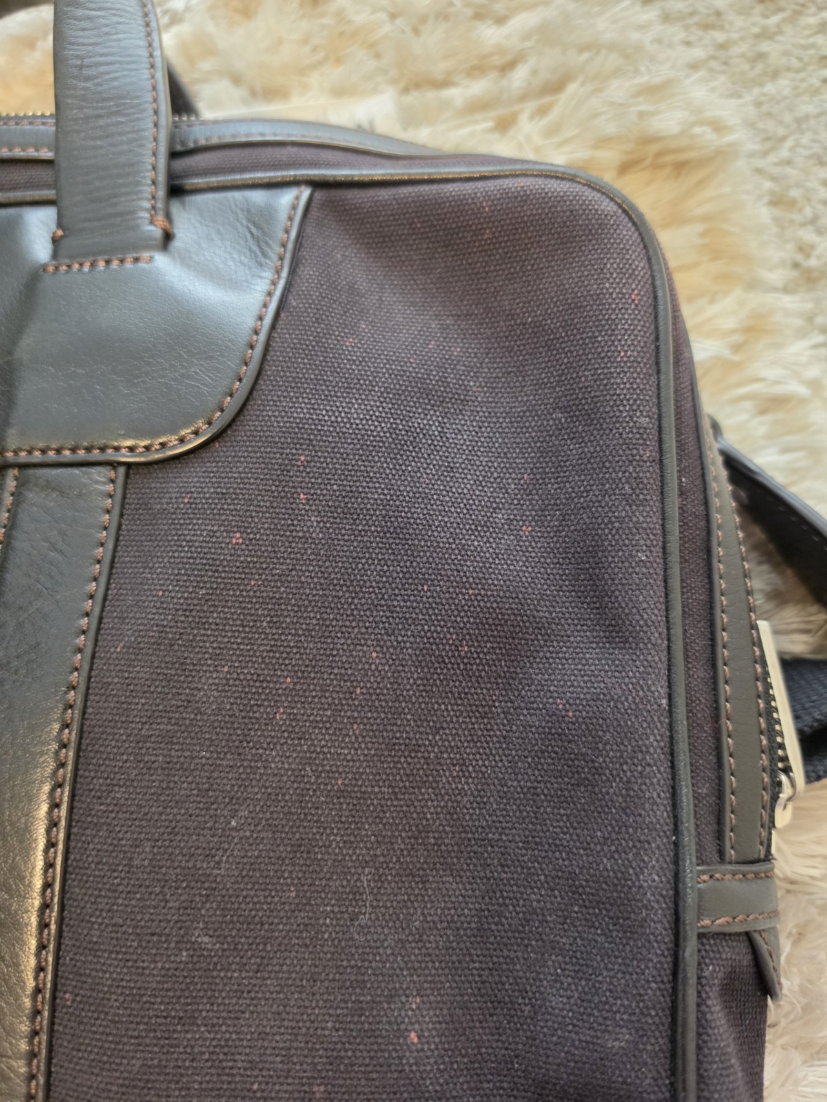 Authentic Jack Spade Canvas & Leather Briefcase Laptop Black Bag