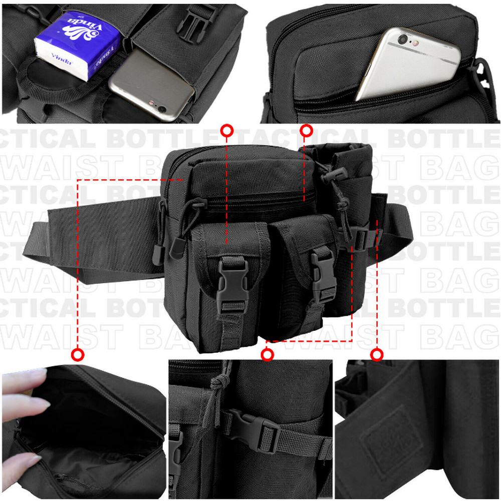 Tactical Waist Fanny Pack Utility Pouch Military Pocket Holder Water Bottle Bag