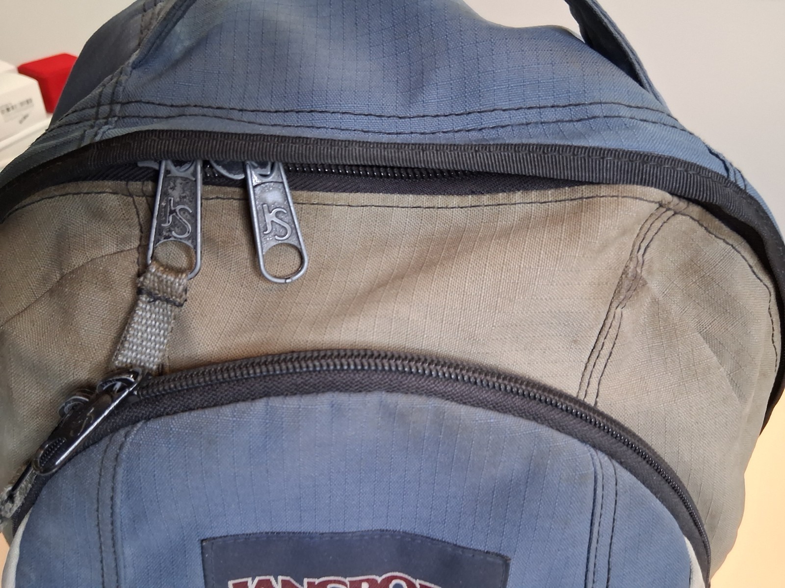 🤩 Vintage JANSPORT Blue Brown Bl. Multi Compartment Backpack Unisex School Bag