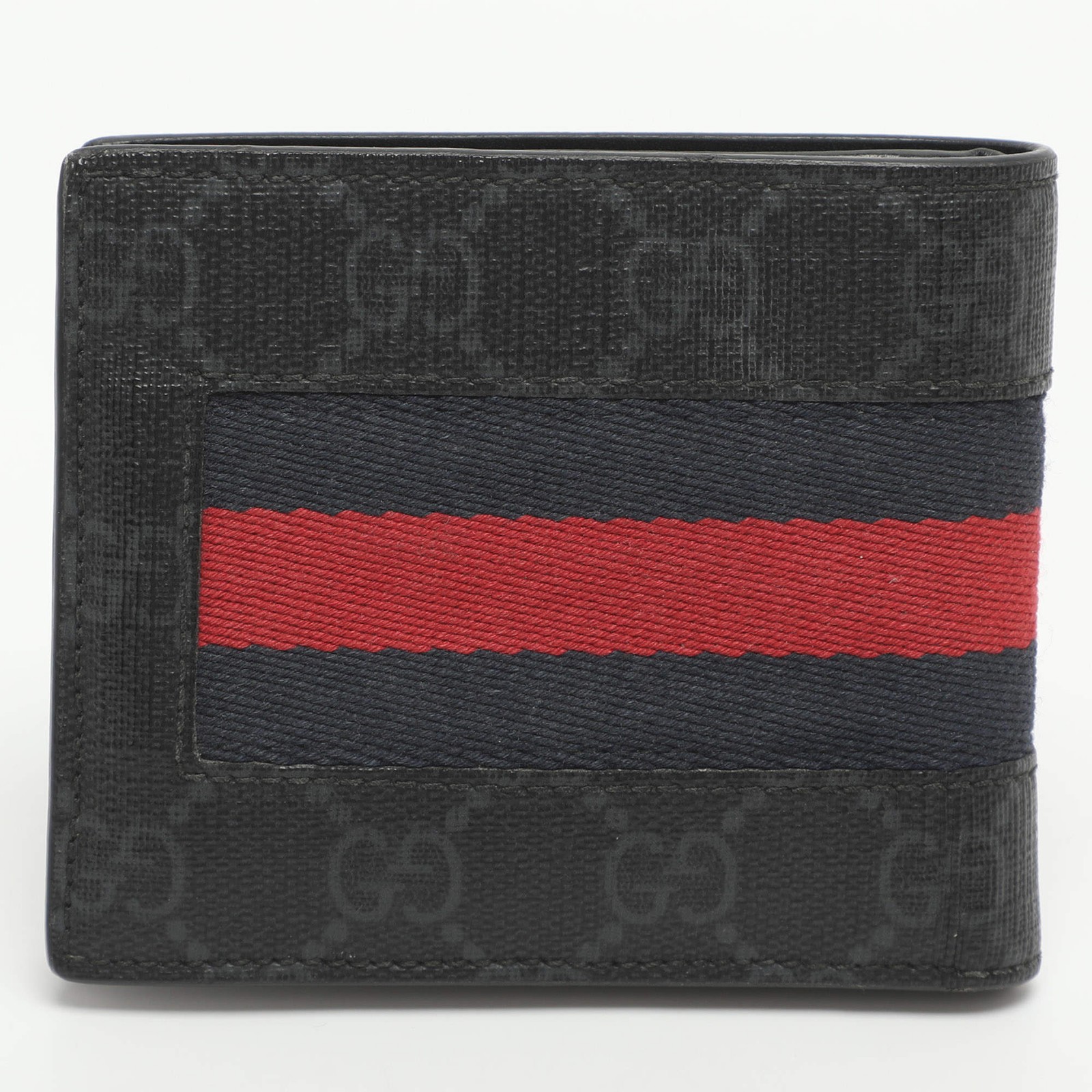 Gucci Web Black GG Coated Canvas Fabric Bifold
