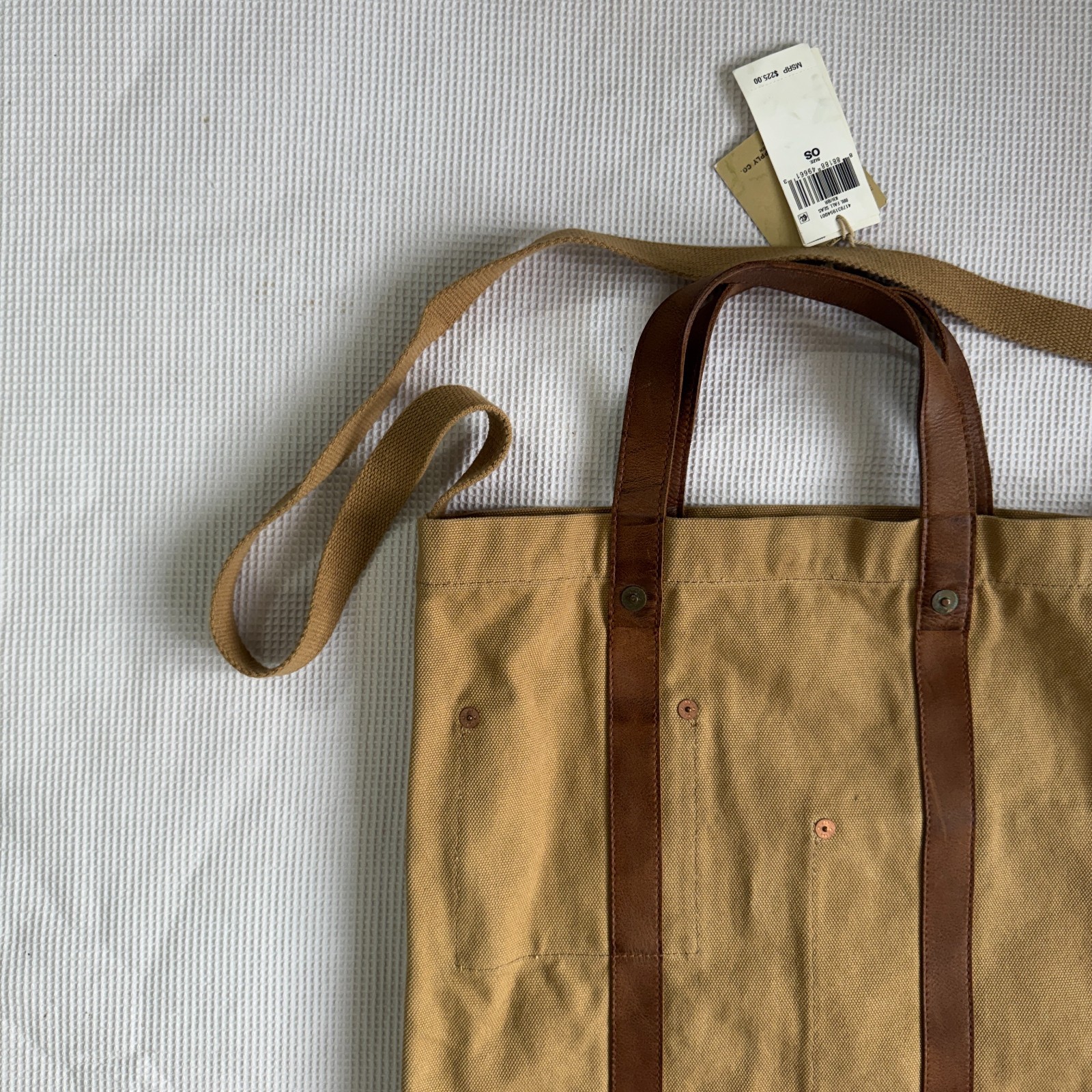 RRL Double RL Ralph Lauren Leather Trim Canvas Harley Market Tote Bag