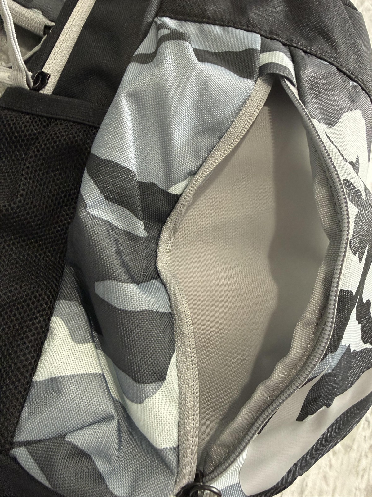 New Nike Backpack Medium Black Gray Camo Swoosh Zip Daypack BA5970 010