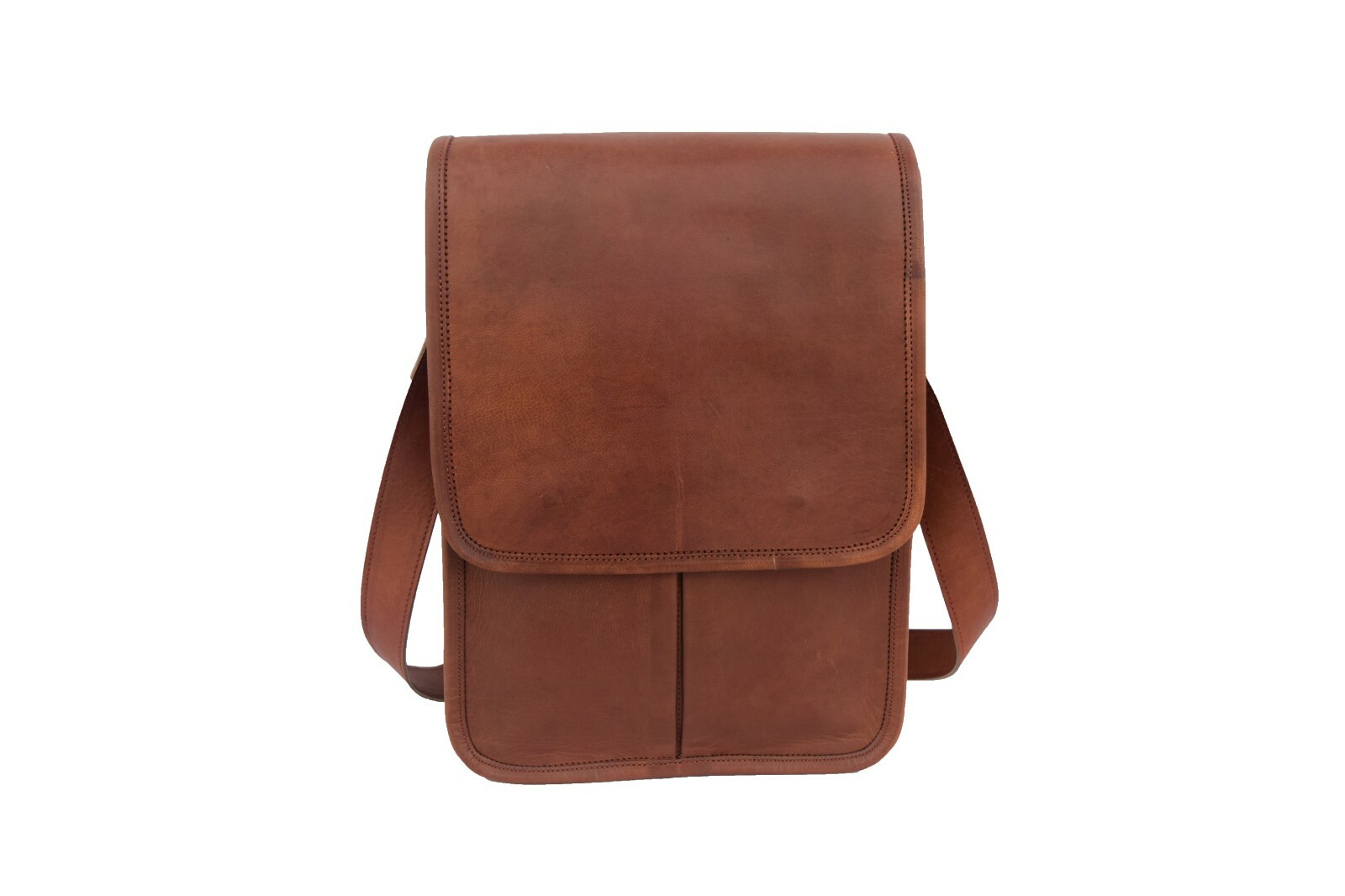 14 In Genuine Leather Messenger Bag Laptop Satchel Office School Crossbody Bags