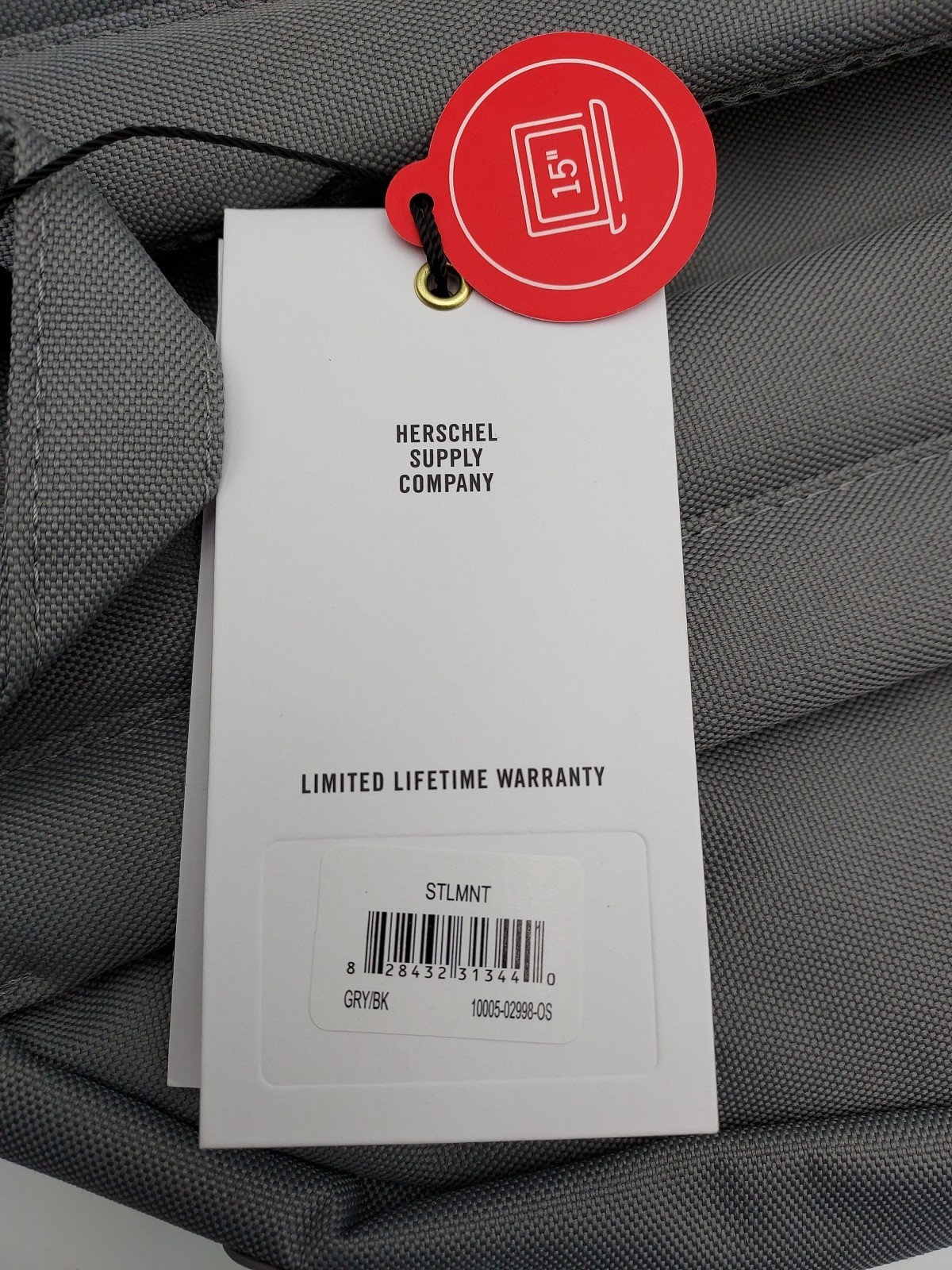 Herschel Settlement Backpack School/Travel – Gray&Black 23L Medium NWT (#K4-C1)