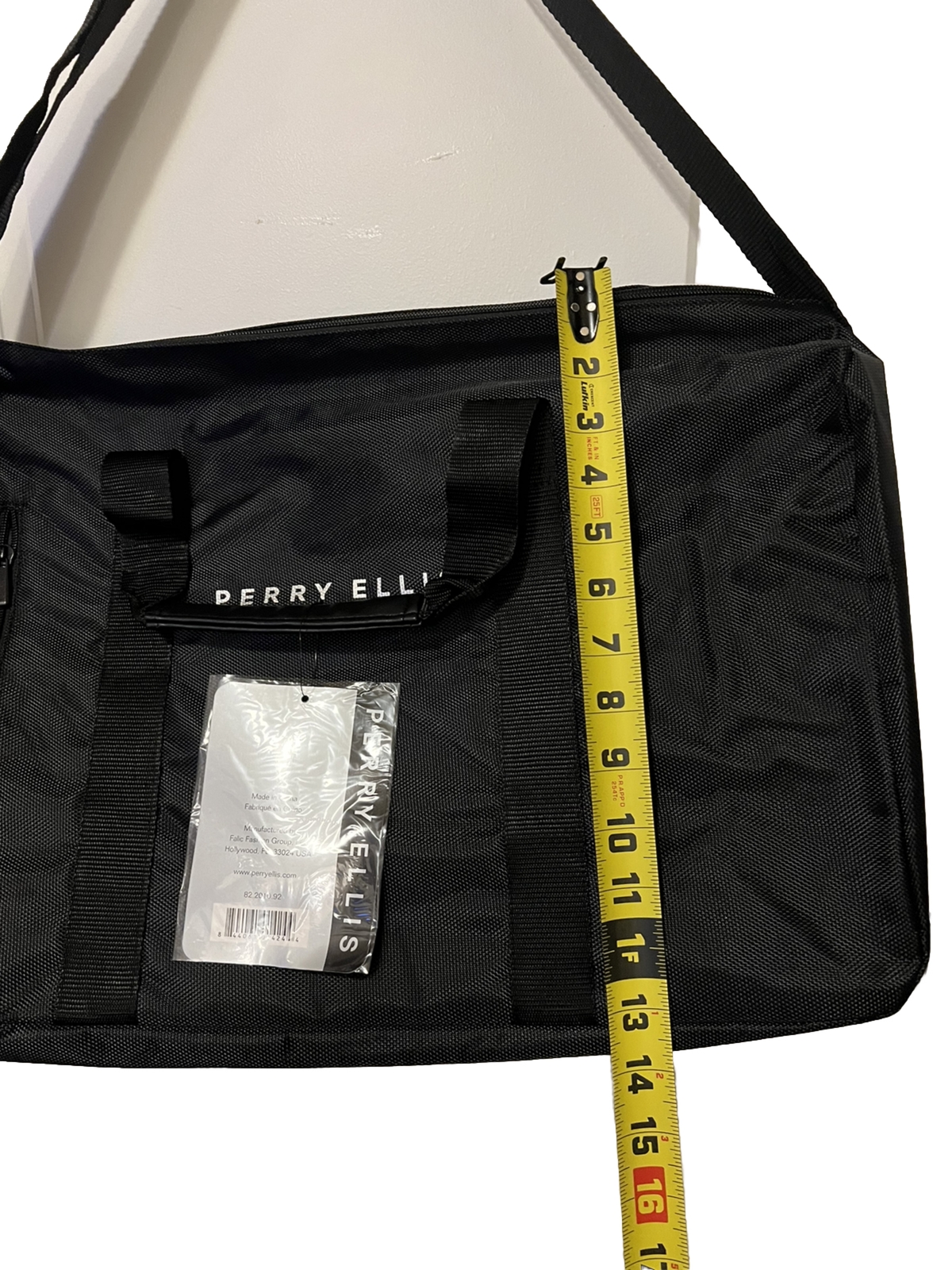 Perry Ellis-“Black Duffle Gym Bag”- Travel Luggage Carry On-(NEW WITH TAGS)