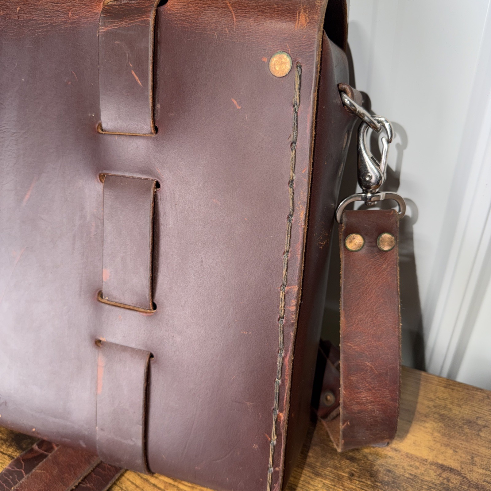 ColsenKeane Leather Satchel Bag In Crazy Horse