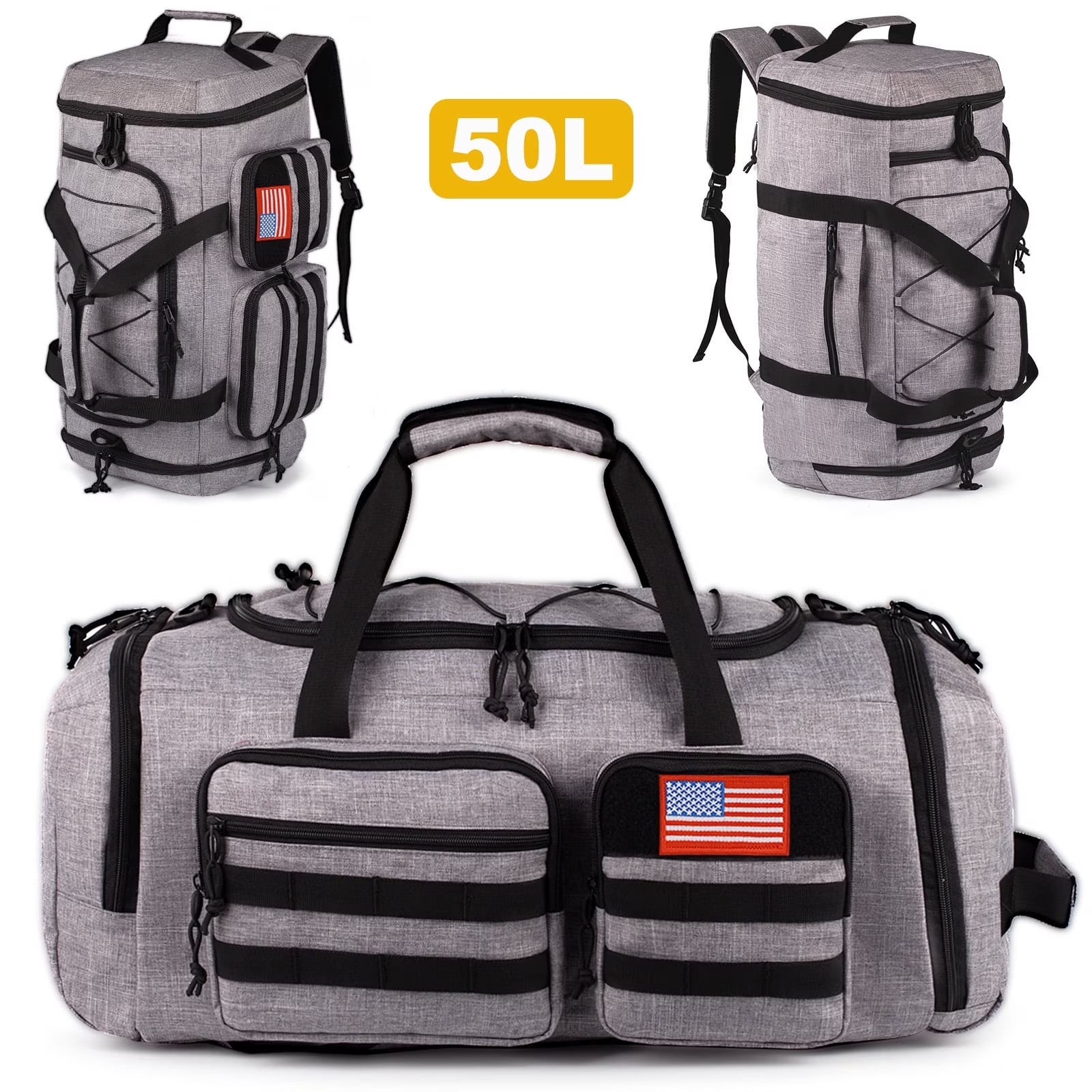 2Pc Travel Duffel Bag Set Waterproof Carry On Weekender w/ Toiletry Bag