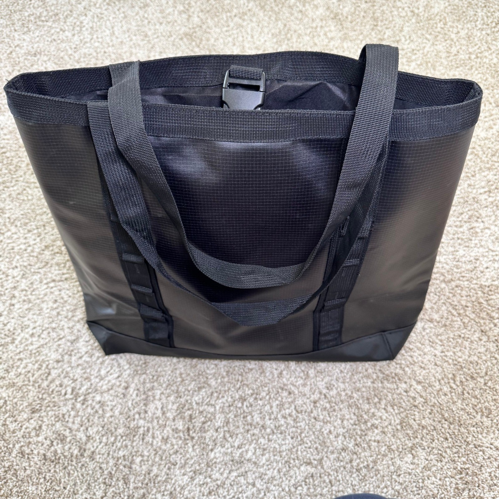 Journeyman Tote Bag Black Ripstop Utility Shoulder Bag Buckle Closure