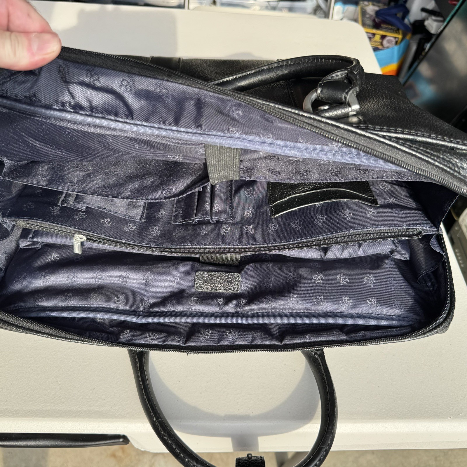 Brooks Brothers Pebbled Black Genuine Leather Briefcase Bag – READ ABOUT STRAP