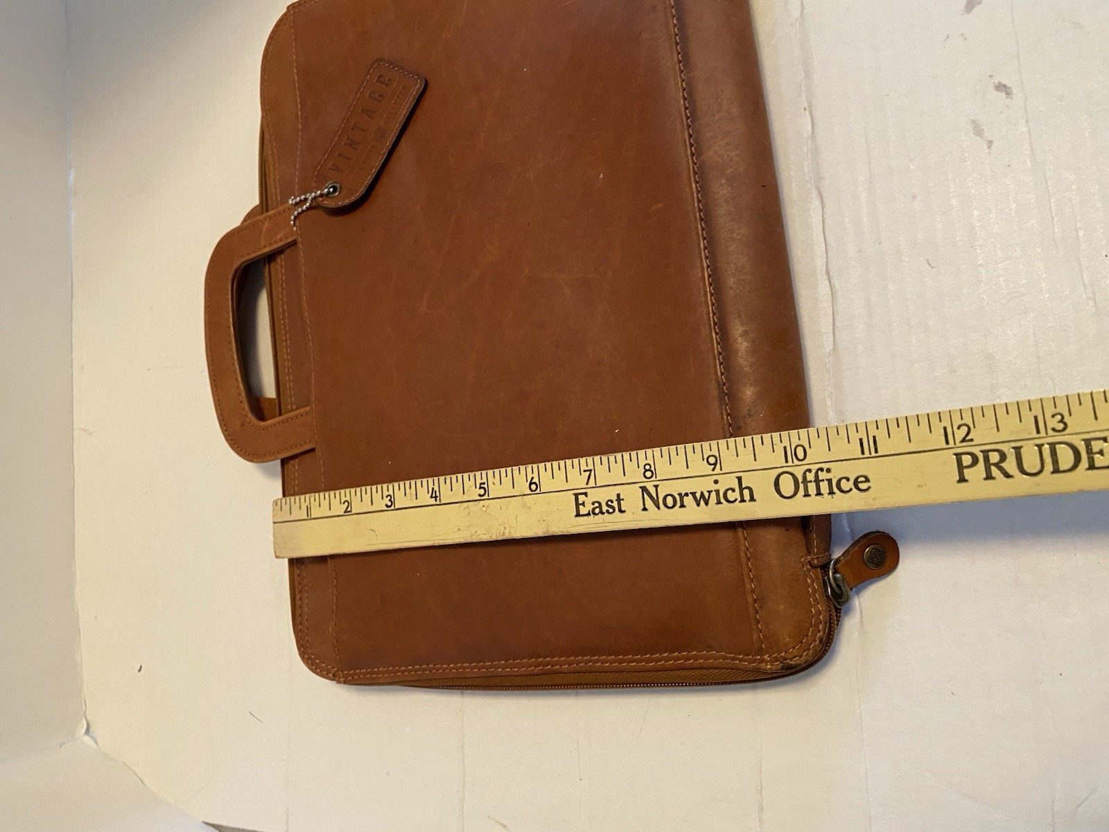 Wilson Brown Fine Leather Vtg Look Executive Briefcase Double Handled Zip Around