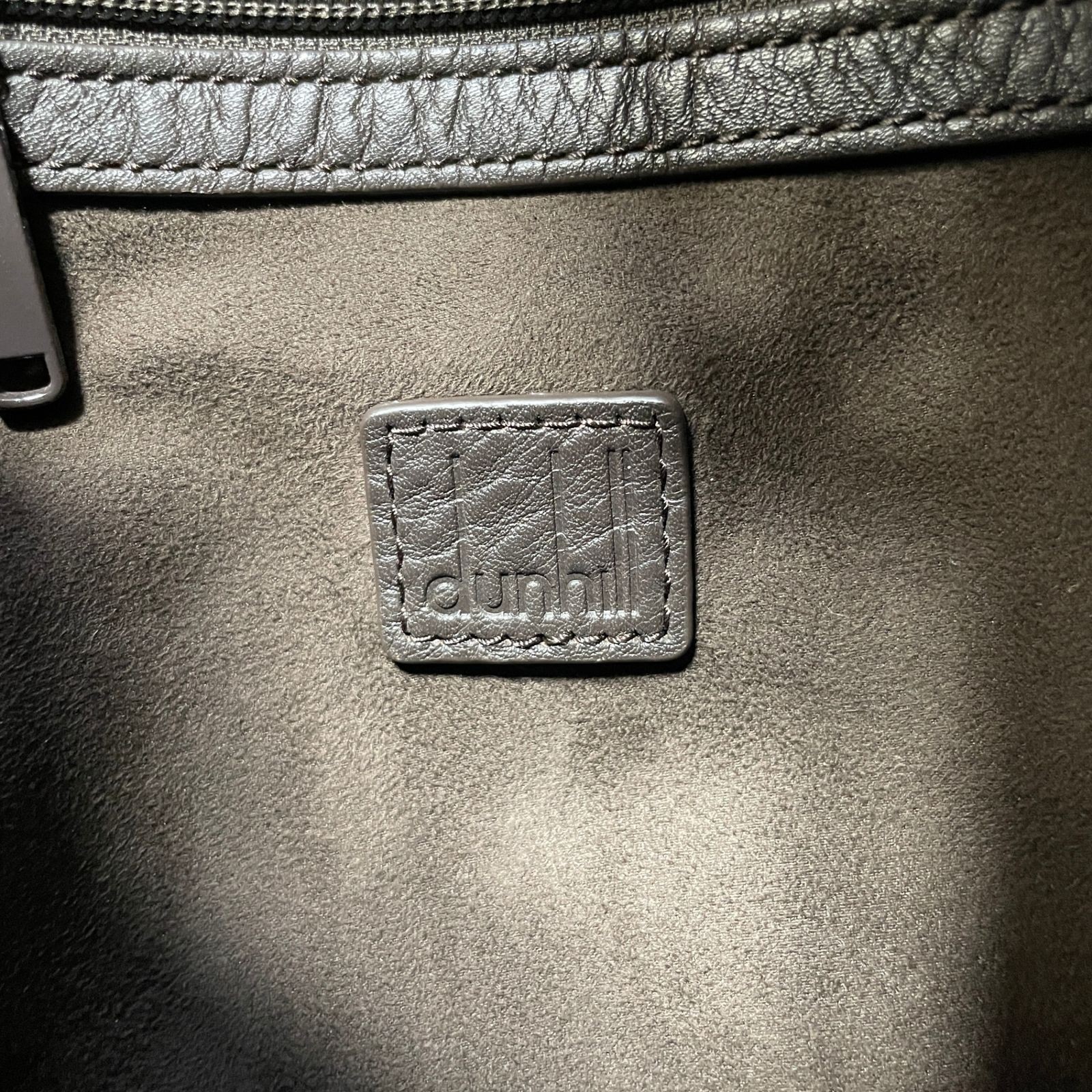 Dunhill Dark Brown PVC Leather Shoulder Bag 26x25x6cm Adjustable Strap