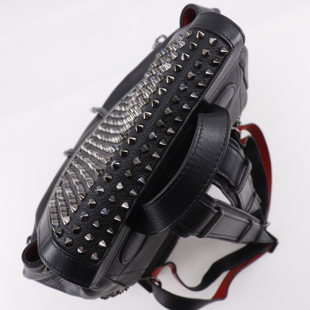 Christian Louboutin Explorer funk Backpack Daypack Studs black leather mens
