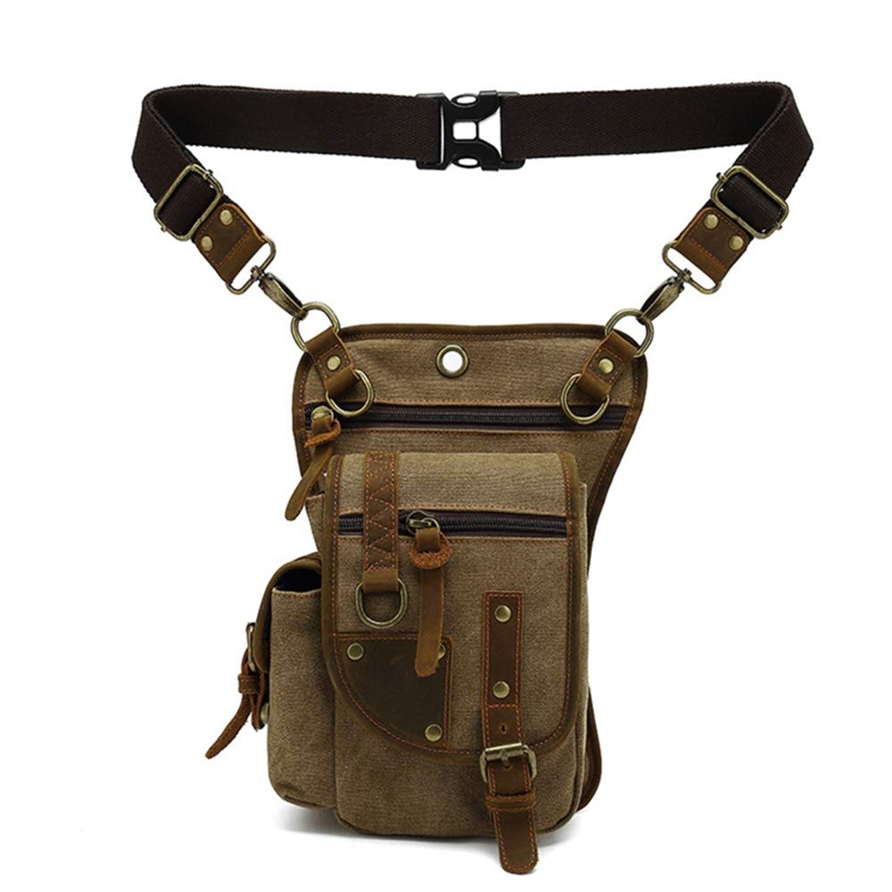 Canvas Drop Leg Bag 22x7x30cm Tactical Thigh Waist Pack for Men Women – Outdoor