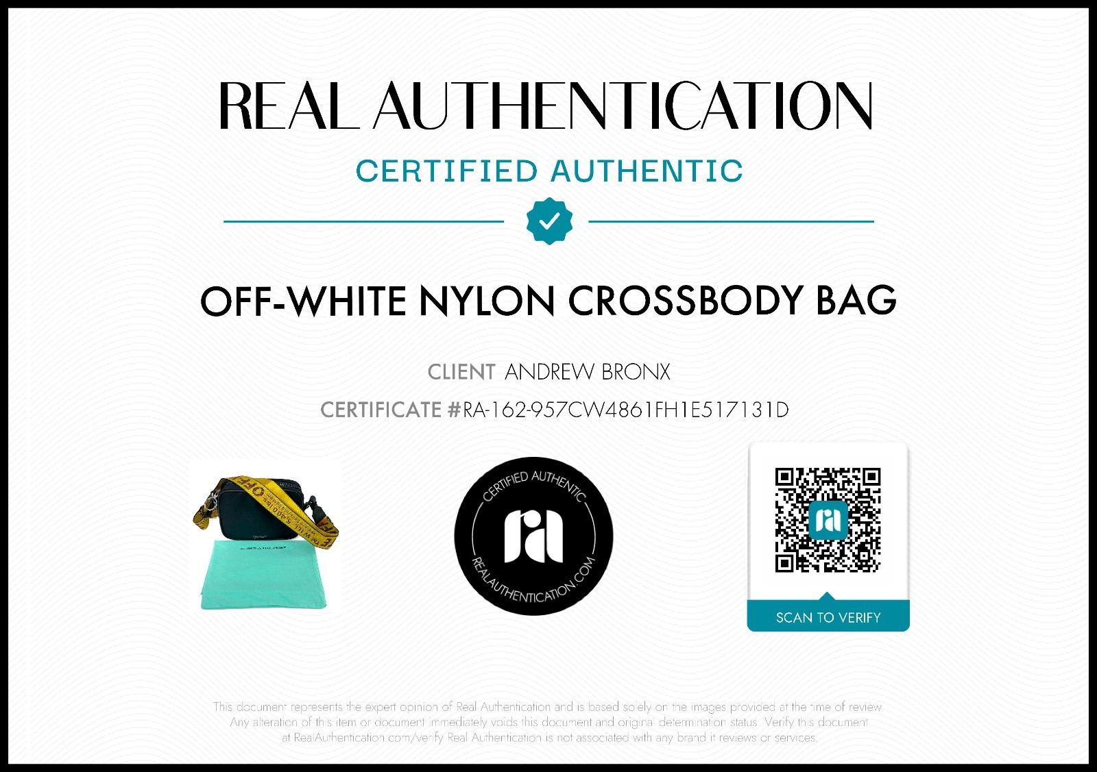 Off-White Small Logo Print Nylon Zipped Messenger Crossbody Bag Black
