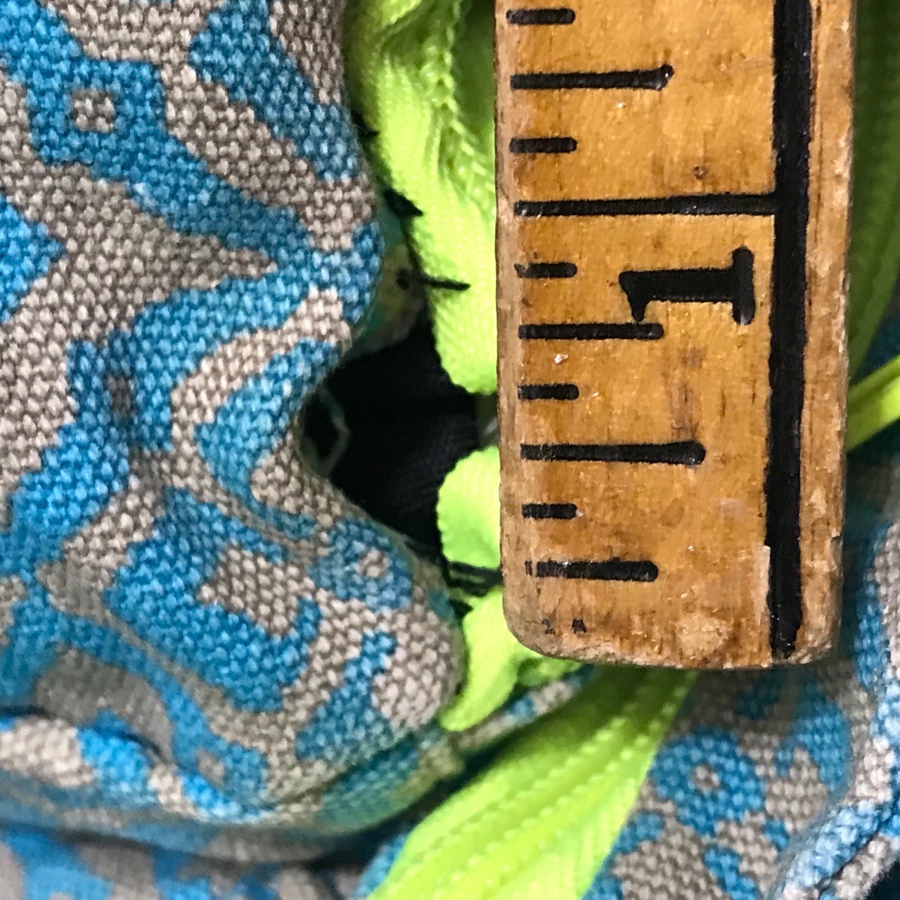 KAVU Rope Sling Bag Blue Tan Geometric Cross Body Outdoor Travel Backpack