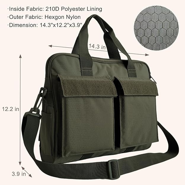 Tactical Messenger Bag, Flyers Helmet Crossbody Briefcase, Olive Green