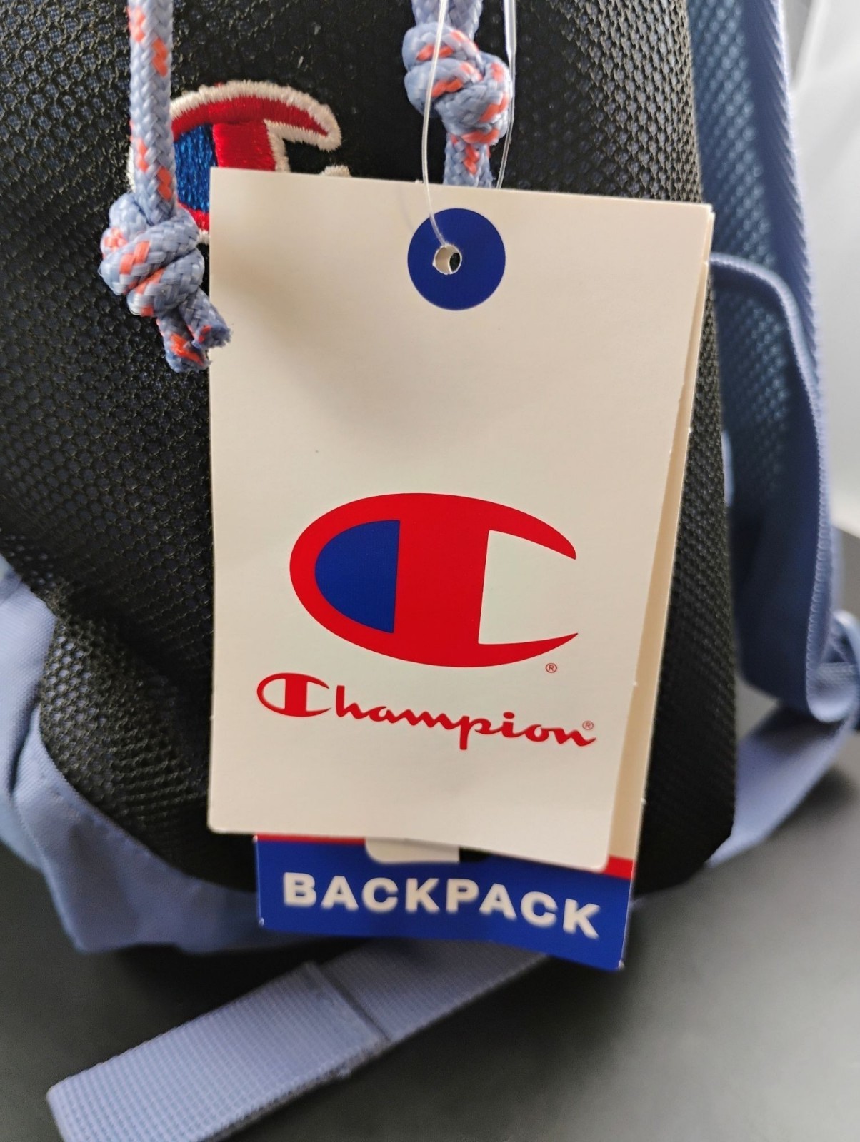 Champion Backpack Purple White Red Mesh Trim Gym School Bookbag