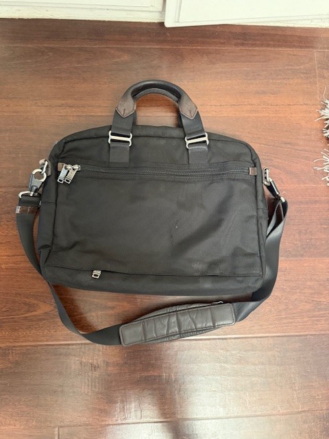TUMI Alpha Bravo McNair Slim Briefcase Black Ballistic Nylon Leather 22611HKH