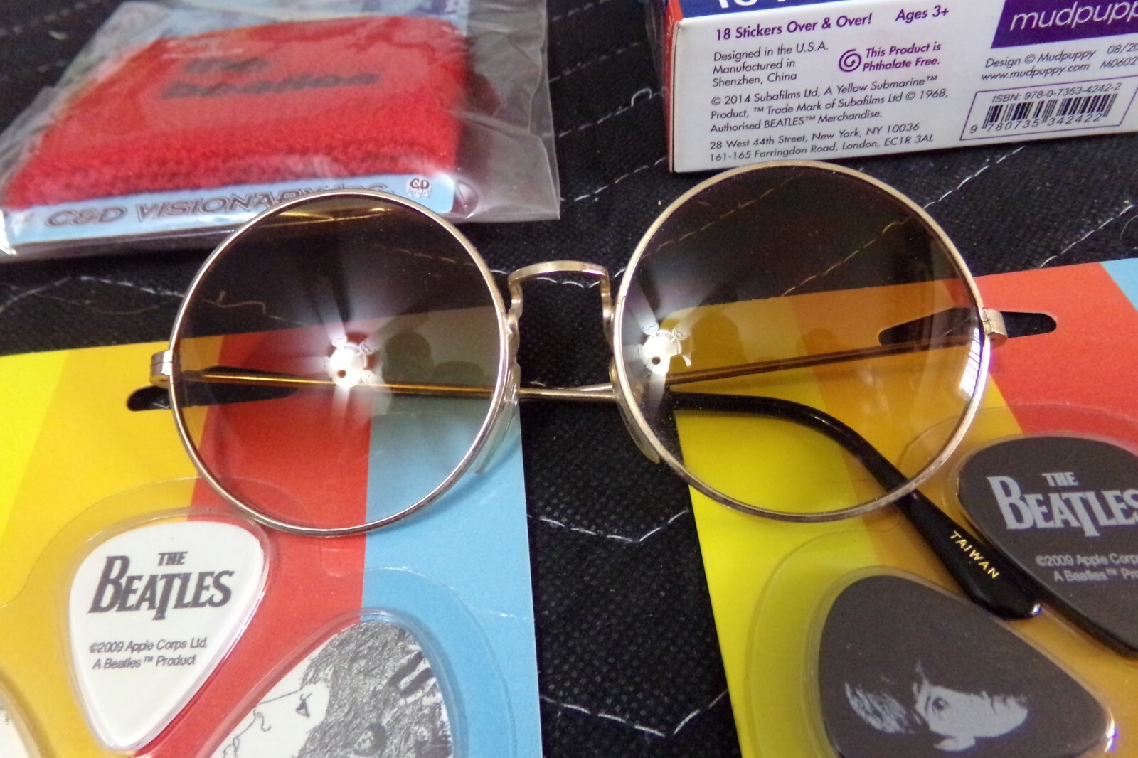 The Beatles – Guitar Picks – Patch -Stickers -Fake Lennon Glasses and MORE