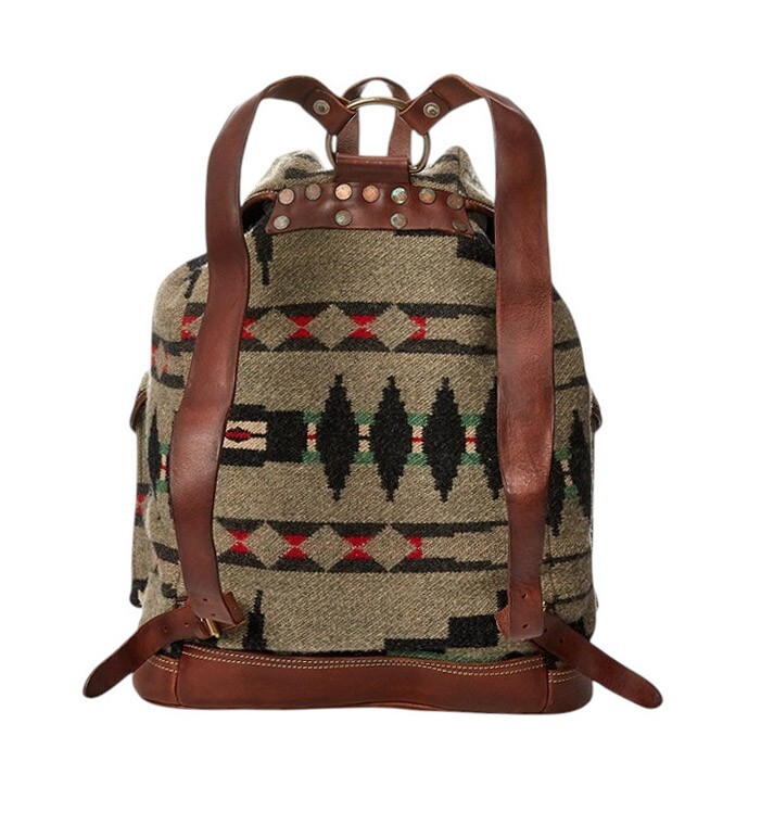 Ralph Lauren RRL Wool Leather Riley Southwestern Rucksack Backpack New $995