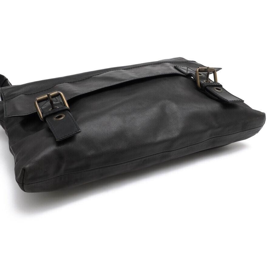 DOLCE GABBANA Black Leather Messenger Bag Mens Italy Magnetic Closure 37cm