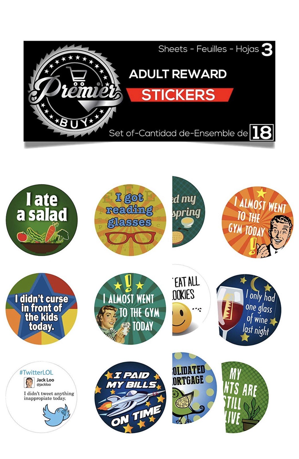 18 White Elephant Gifts Stickers Vynil Funny Stickers for Adults, Gag Gifts..