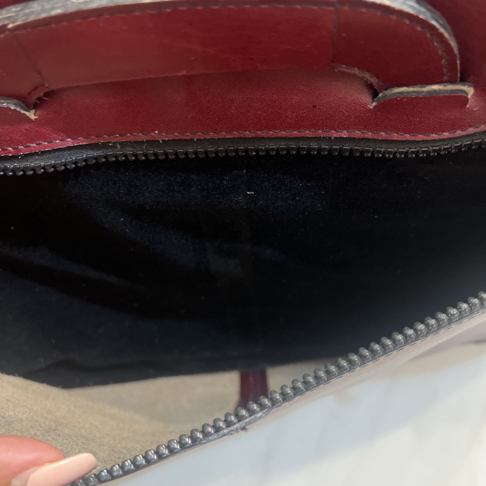 Vintage Genuine Leather Made In Uruguay Maroon Briefcase With Strap
