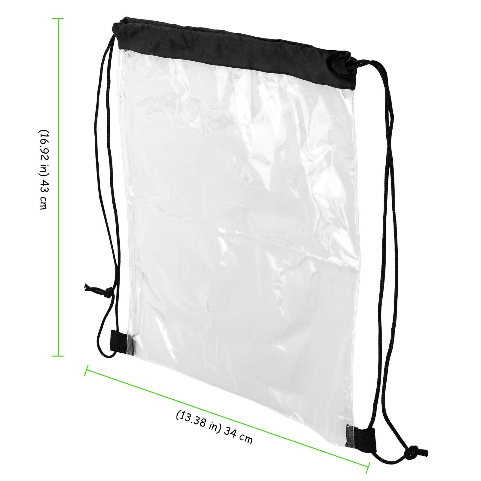 20 Pieces 17 x 13 Inch Clear Drawstring Bag, Plastic Drawstring Backpack Wate…