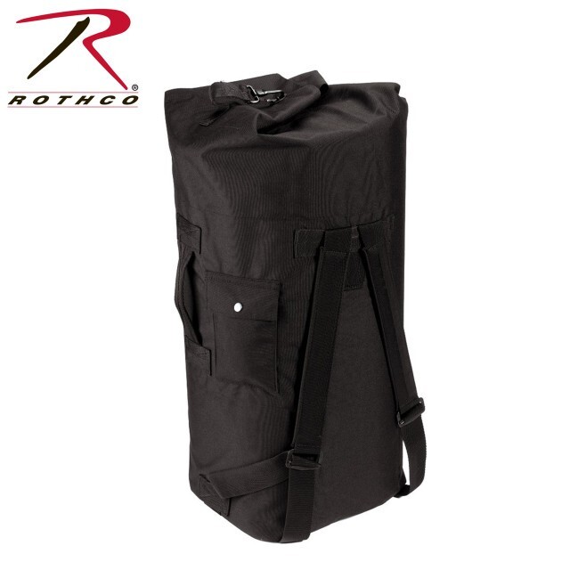 G.I. Type Enhanced Double Strap Duffle Bag – Black