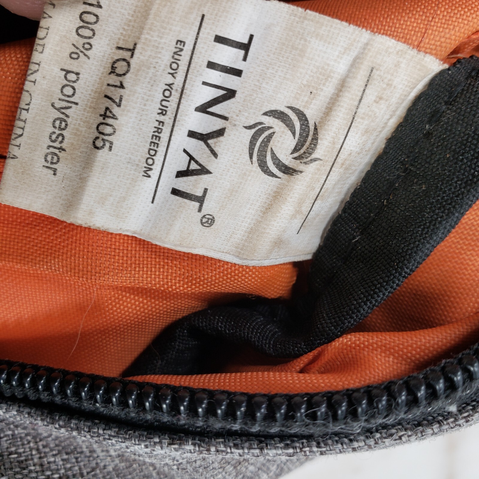 Tinyat Crossbody Bag Fanny Pack Gray/Orange Zip Across Belt Bag 10″x5″