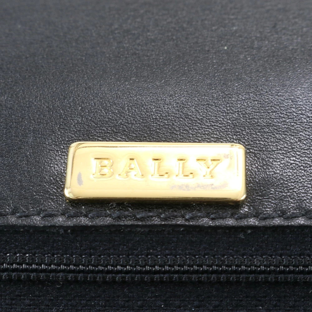 Bally Briefcase Handbag Clutch Bag Business Leather Black 40x30x6cm pre-owned