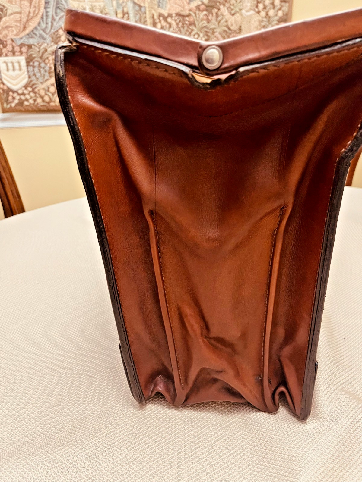 SCHLESINGER BROTHERS Tan Heavy Leather Briefcase / Lawyer Bag – Made in USA