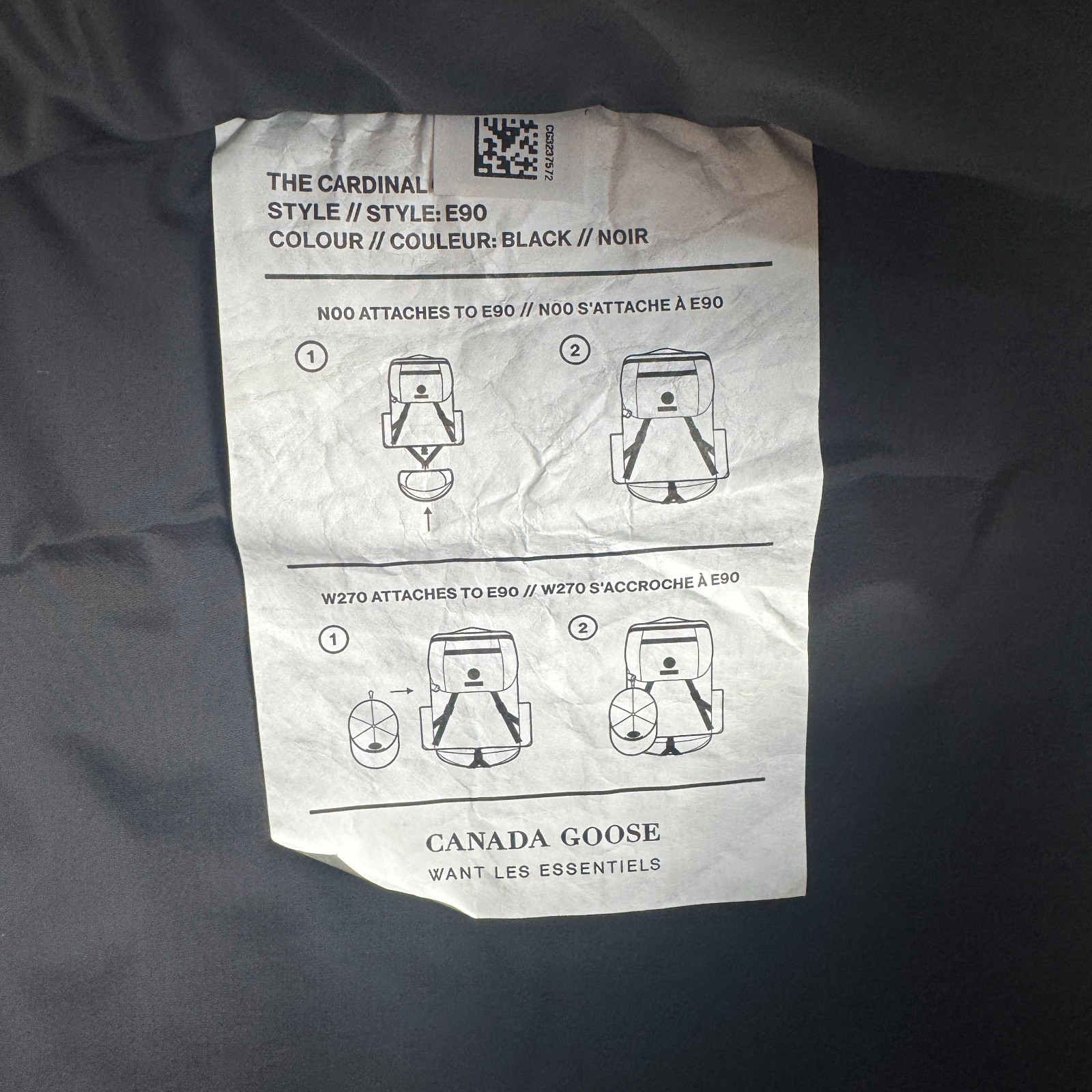 Authentic Canada Goose x Want Les Essentials E90 Black Backpack Rare Italy