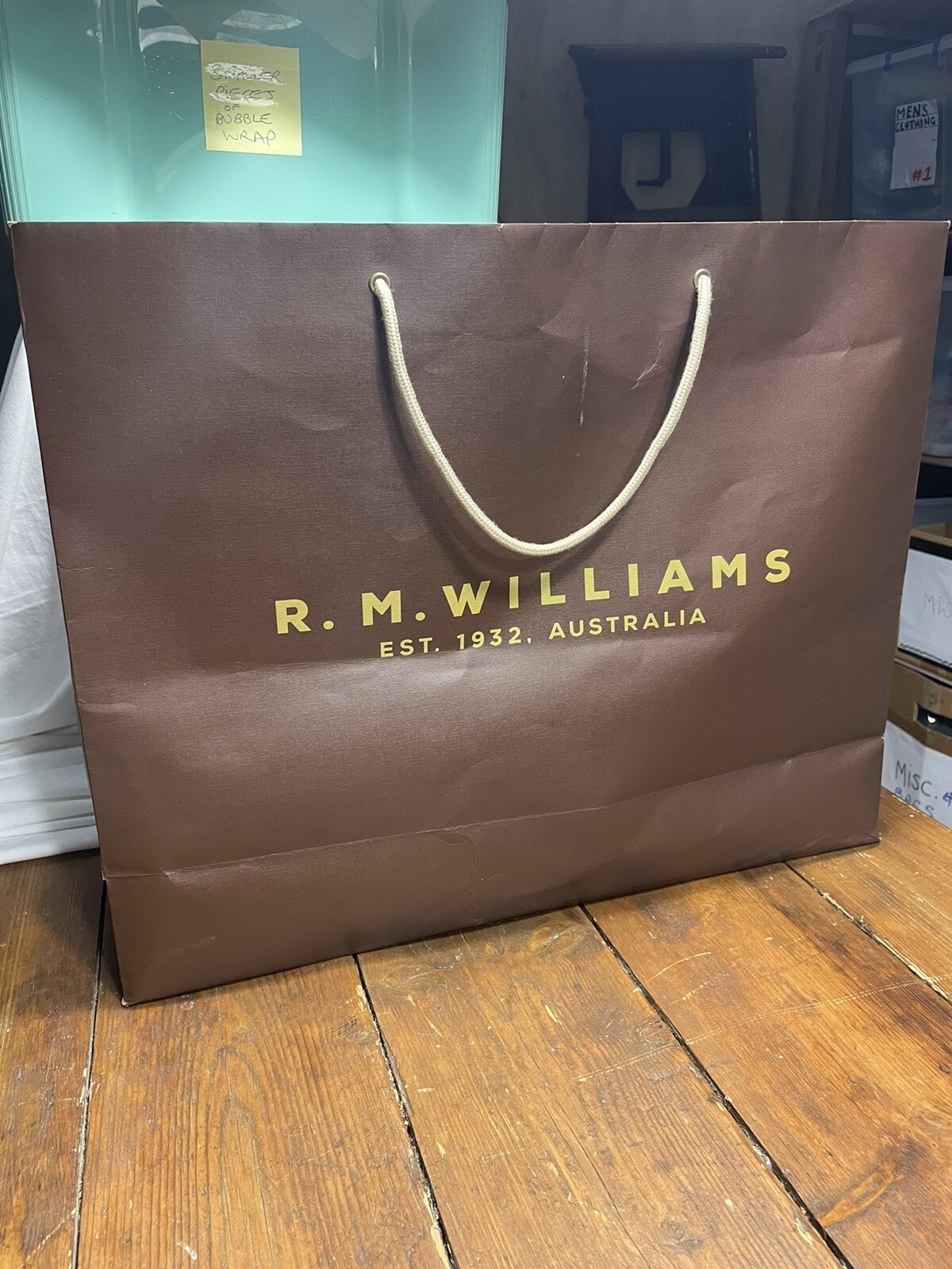 R M Williams Gift Bag With Woven Handles 51x42x17cm Paper Bag Souvenir LEGEND