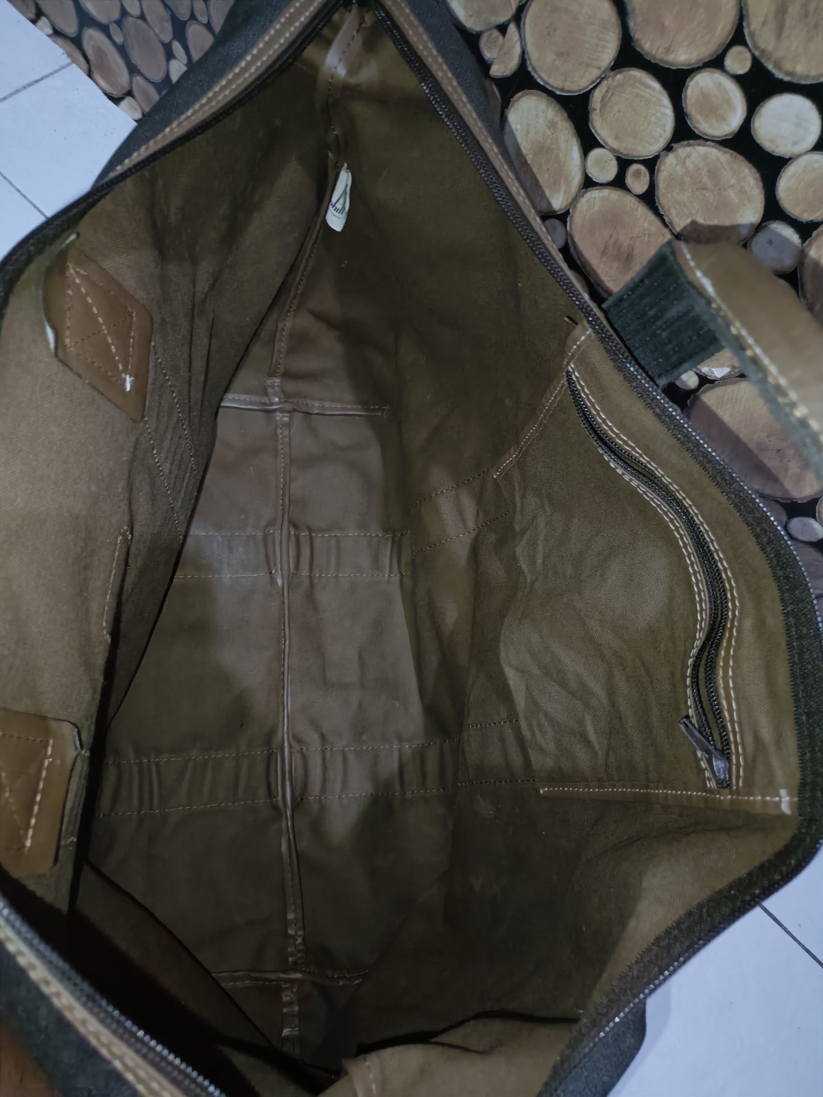 Alfred Dunhill canvas waxed boston bag