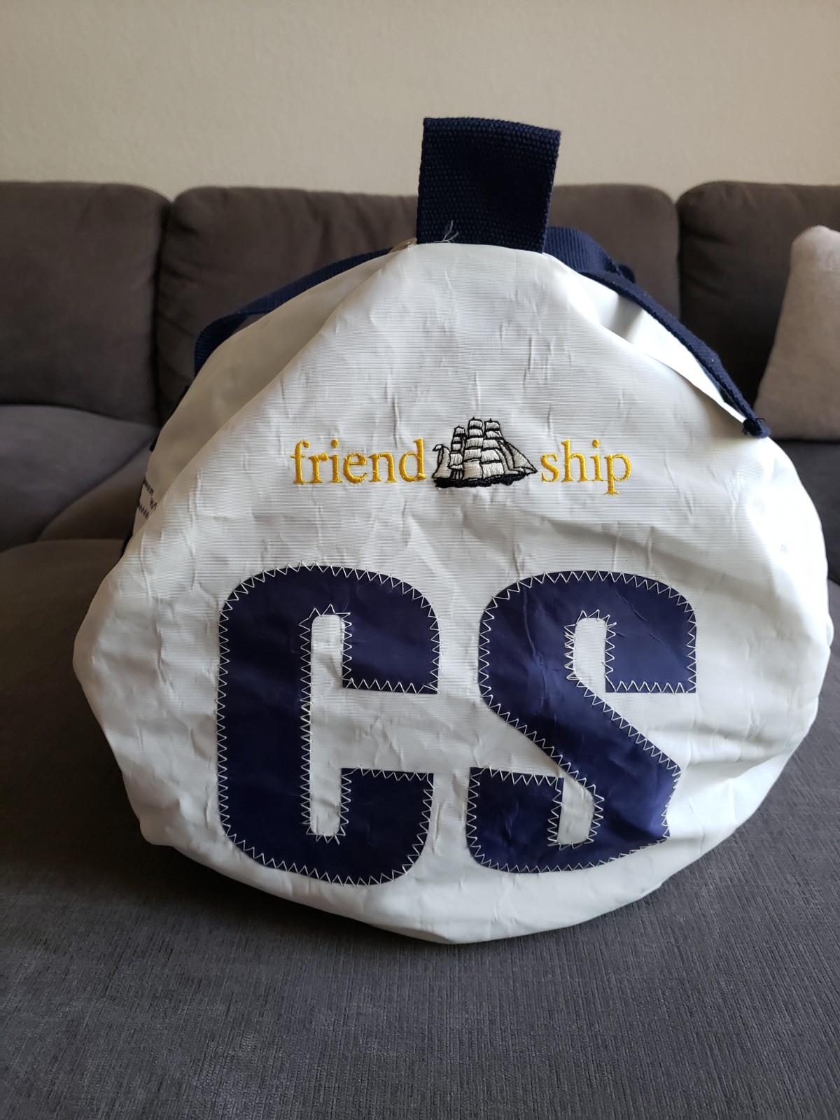 Quba Sails Sailcloth Barrel LARGE Duffle Bag RARE! Cutty Sark Scotch Whiskey
