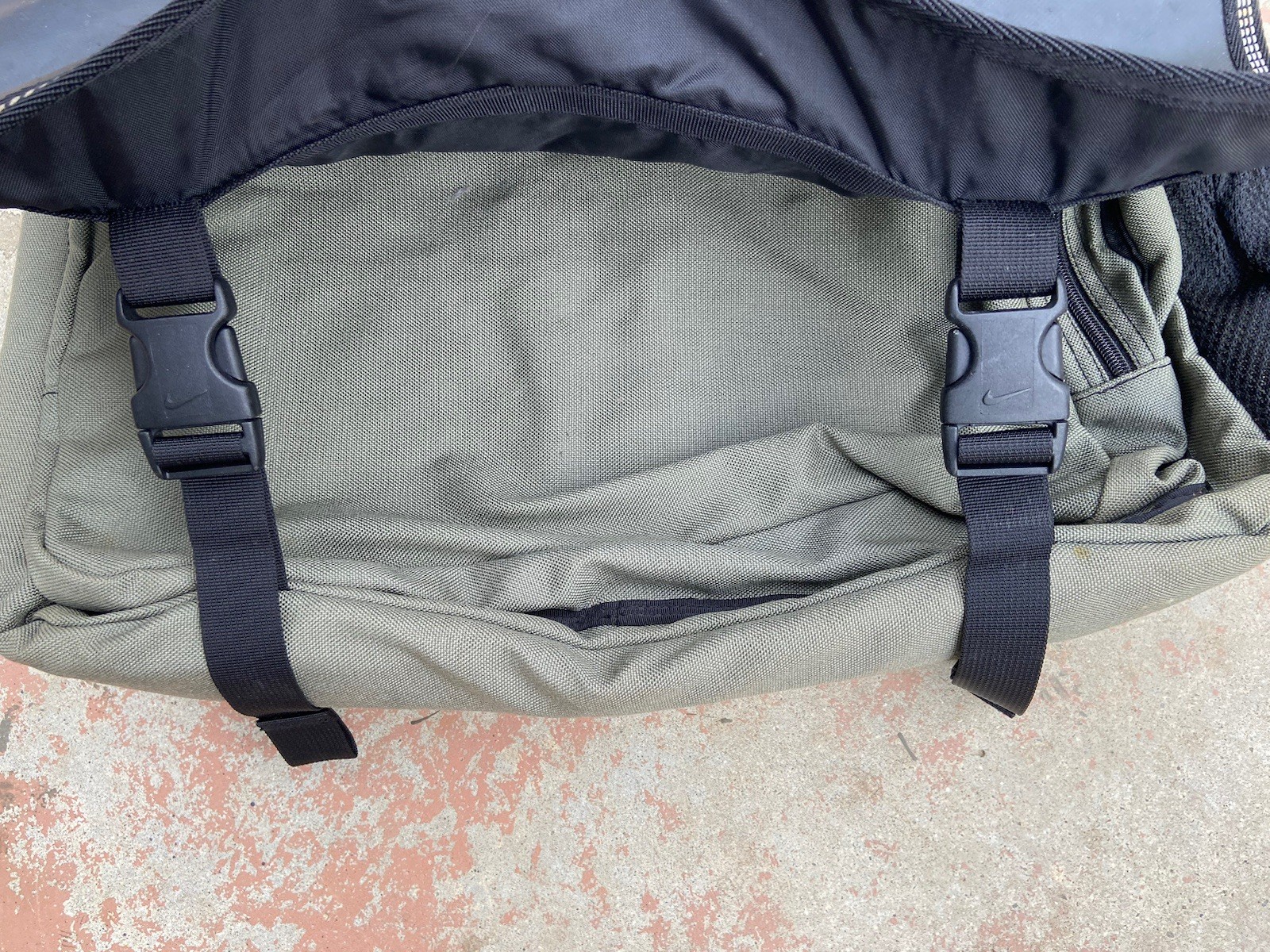 Vtg 90s Nike Messenger Bag Shoulder Backpack Multi Pocket Leather Laptop Carrier