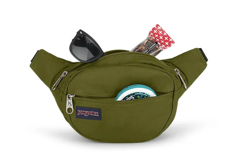 JanSport Fifth Avenue Olive Green Fanny Pack 2.5L Waist Bag Travel