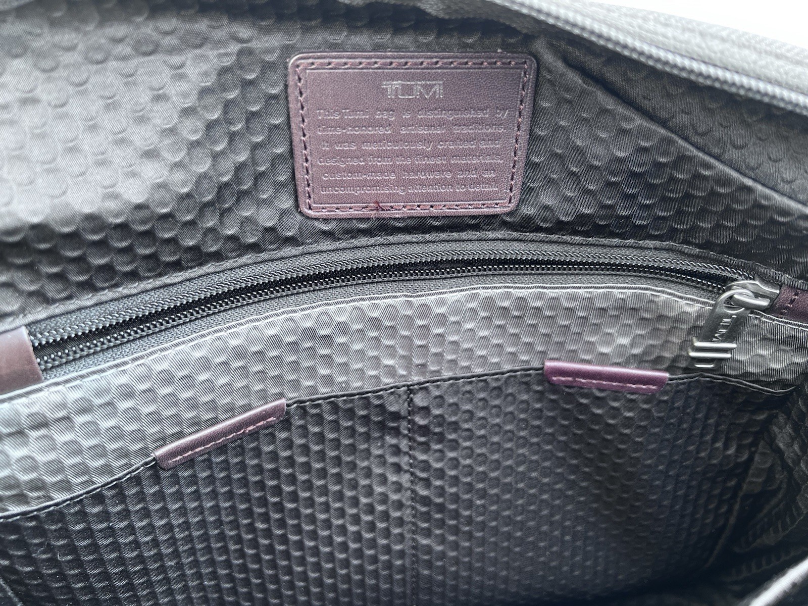 TUMI Black/Brown Nylon and Leather Alpha Bravo Brooks Slim Briefcase