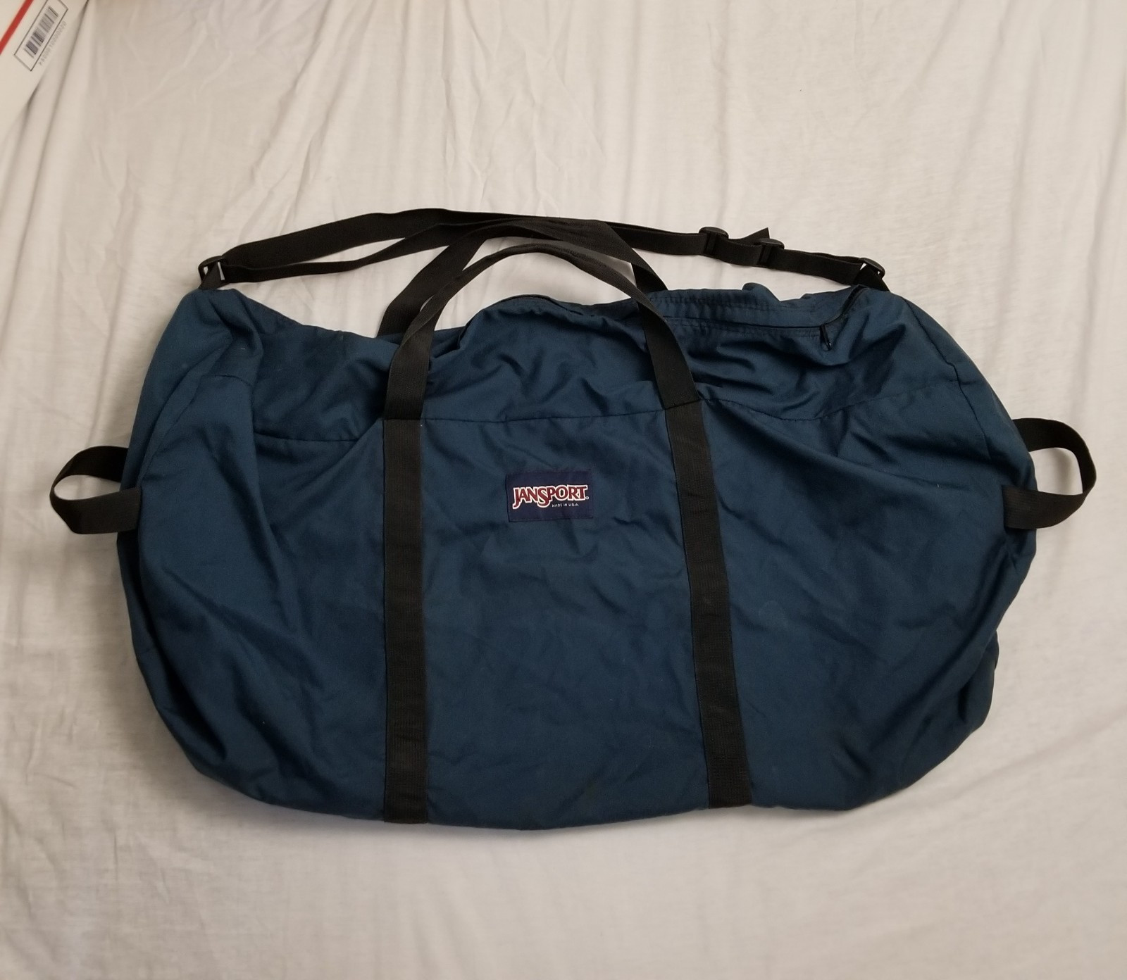 Vintage Jansport Duffle Bag Made in USA 90s Blue Large XL Travel Gym Sport