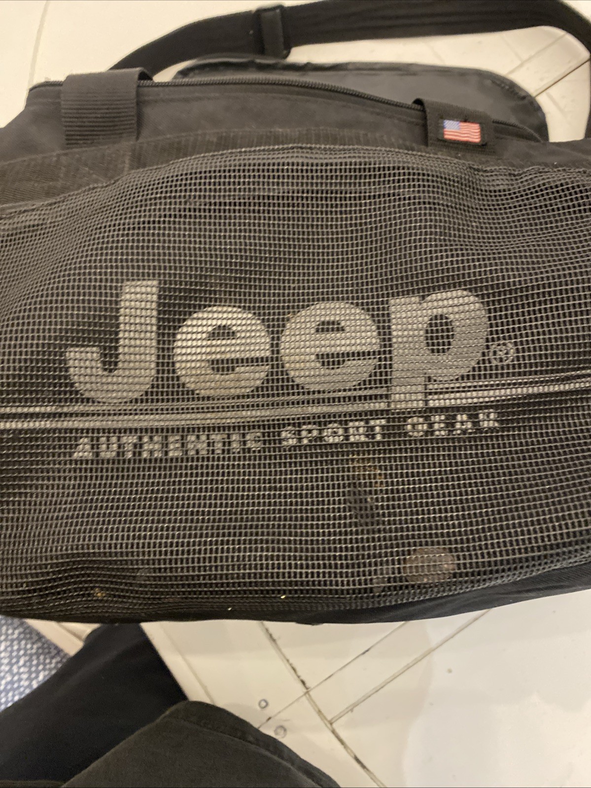 JEEP Authentic Sport Gear Duffel Bag Black Jeep Travel Gear Vintage Read
