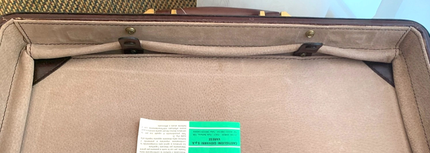 Sonalin Burgundy Briefcase Attache’ Italian Leather 80s 90s Retro EXCELLENT