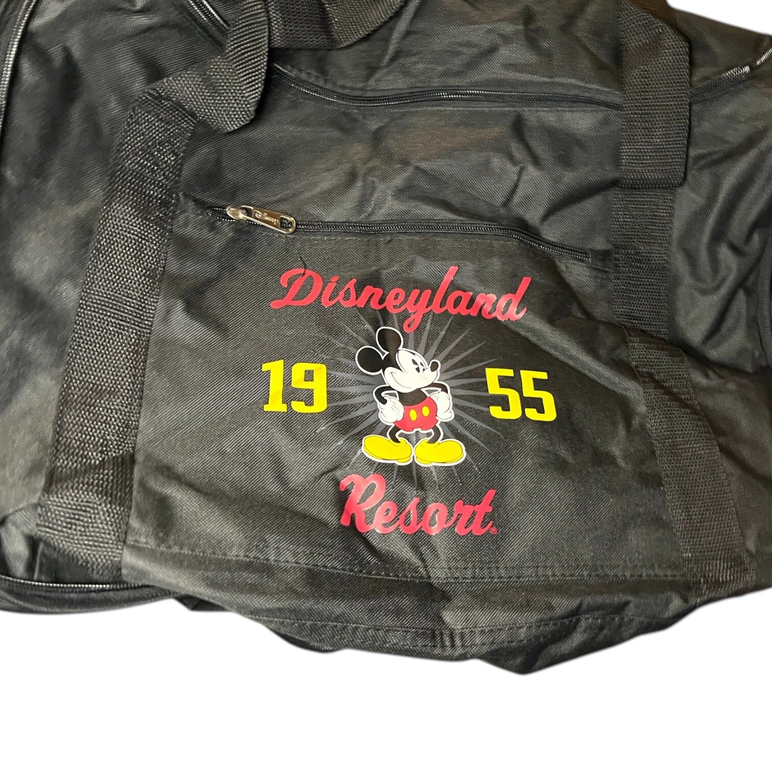 NWT Disneyland Resort 1955 Mickey Mouse Black Collapsible Duffle Travel Gym Bag