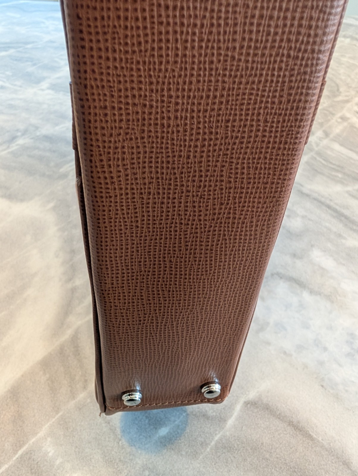 Davidoff Italian Leather Laptop Briefcase Bag in Cognac w/Palladium Hardware