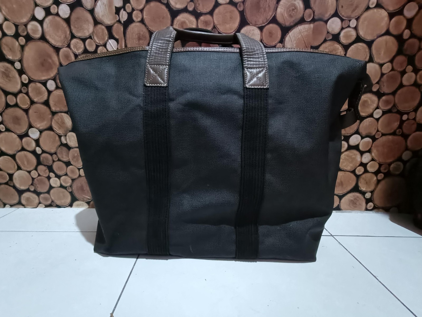 Alfred Dunhill canvas waxed boston bag